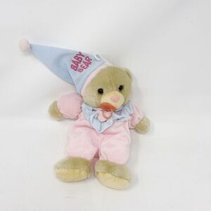 Novelty Inc Baby Bear Plush Teddy Waffle Weave Pacifier Heart Pink Blue Hat